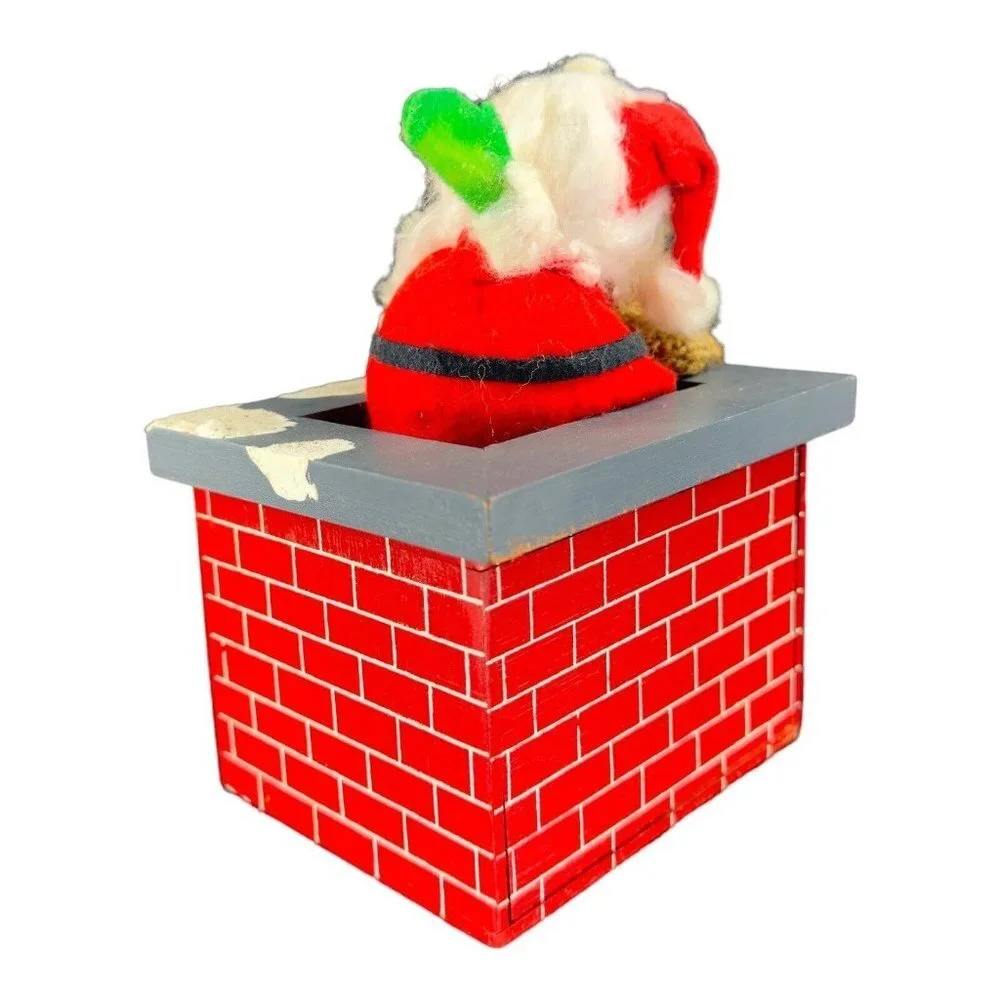 Vintage Enesco 1978 Santa Claus On Chimney Coaster Set 6 Vintage Christmas‎